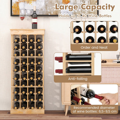 40-Bottle Freestanding Wine Rack Storage Shelf with Tabletop