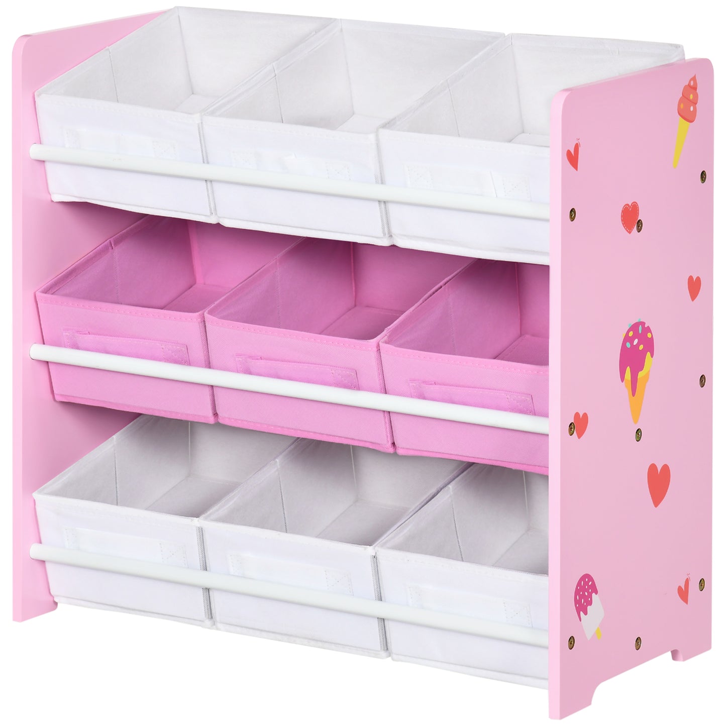 Kids Storage Unit W/ Nine Removable Baskets, for Nursery, Playroom
