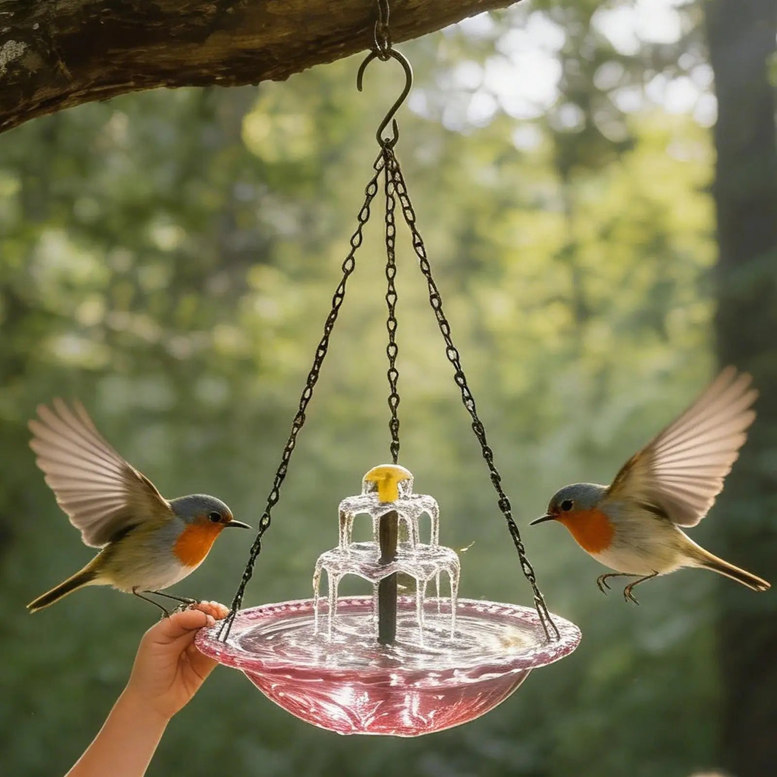 Solar Bird Bath Patio Decoration Water Fountain Backyard Decor Outdoor Hummingbird Bath for Garden Balcony Animal Lovers Gift