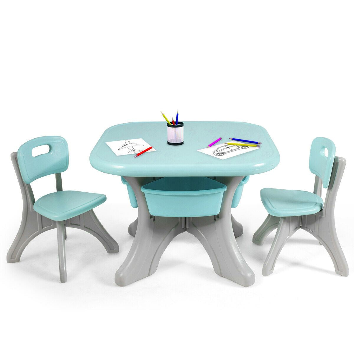 Children'S Activity Table Set with Storage Bins