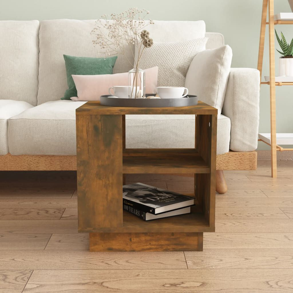 Coffee Table Smoked Oak 40X40X43 Cm Engineered Wood