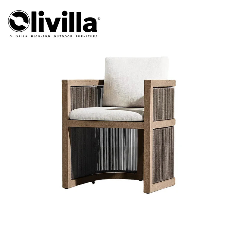 Vine Outdoor Teak Table Chair Villa Leisure Courtyard Table Chair Set Hotel Restaurant Waterproof Garden Furniture Customization