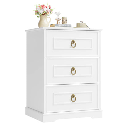 Bedside Tables with 3 Drawers, Bedroom Nightstand, Small Chest of Drawers, Side End Table 45.5X38X64 Cm
