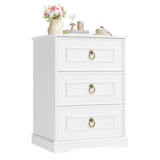 Bedside Tables with 3 Drawers, Bedroom Nightstand, Small Chest of Drawers, Side End Table 45.5X38X64 Cm