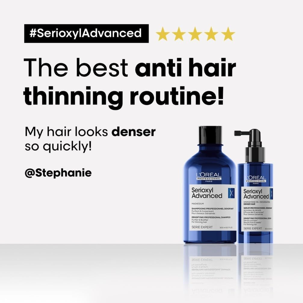 L'Oréal Professionnel Serioxyl Advanced Density Activator Serum, Densifying Scalp Treatment for Thinning Hair, Serie Expert, 90Ml