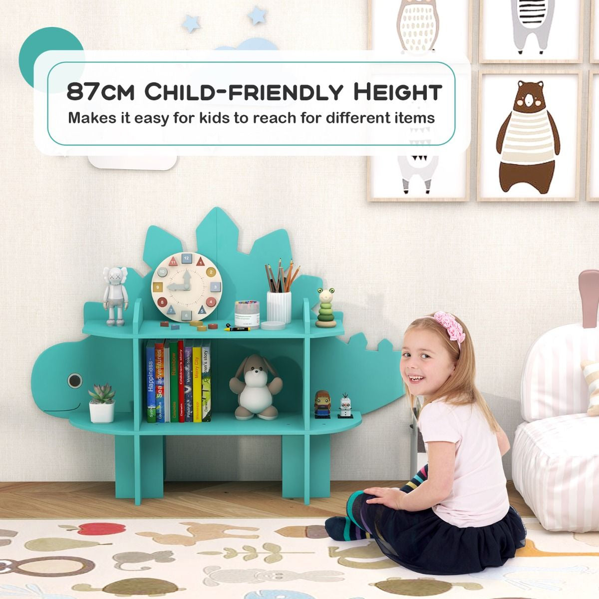 Kids Toy Storage Organizer with Anti-Toppling System for Play Room Nursery Kindergarten
