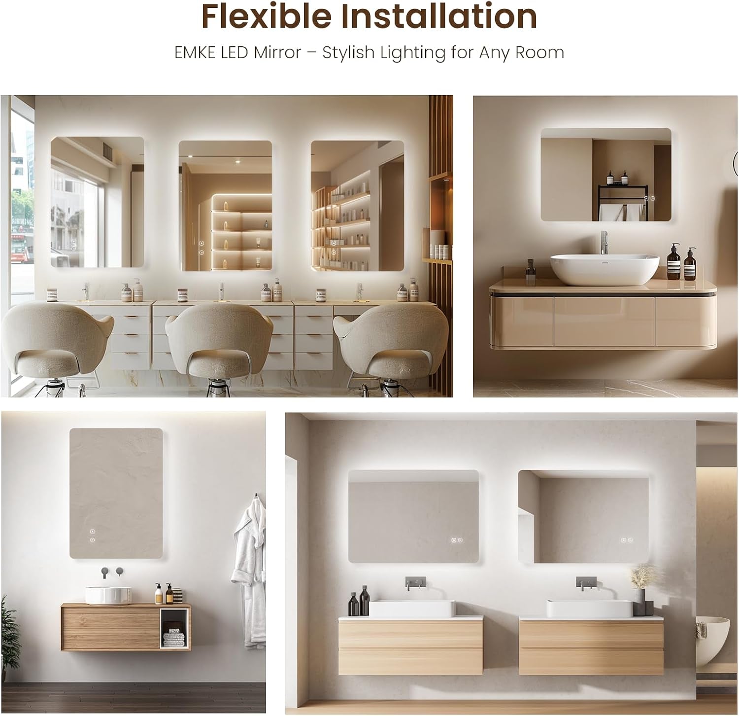 500 X 700 Mm Backlit Illuminated Bluetooth Bathroom Mirrors with Shaver Socket, Wall Mounted Multifunction Bathroom Vanity Mirror with LED Lights and Demister Pad, Energy-Saving LED Smart Mirrors | Bluetooth Speaker with Touch-Controlled LED Lighting, Integrated Demister and Memory Function.