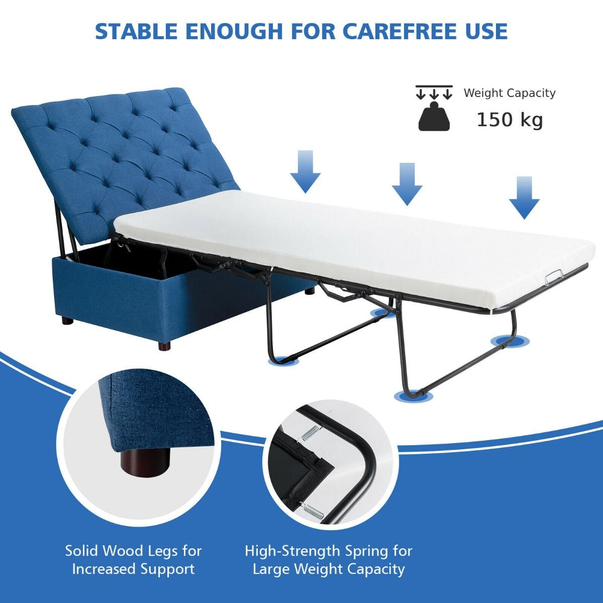 2-In-1 Convertible Sofa Bed with Mattress for Home and Office