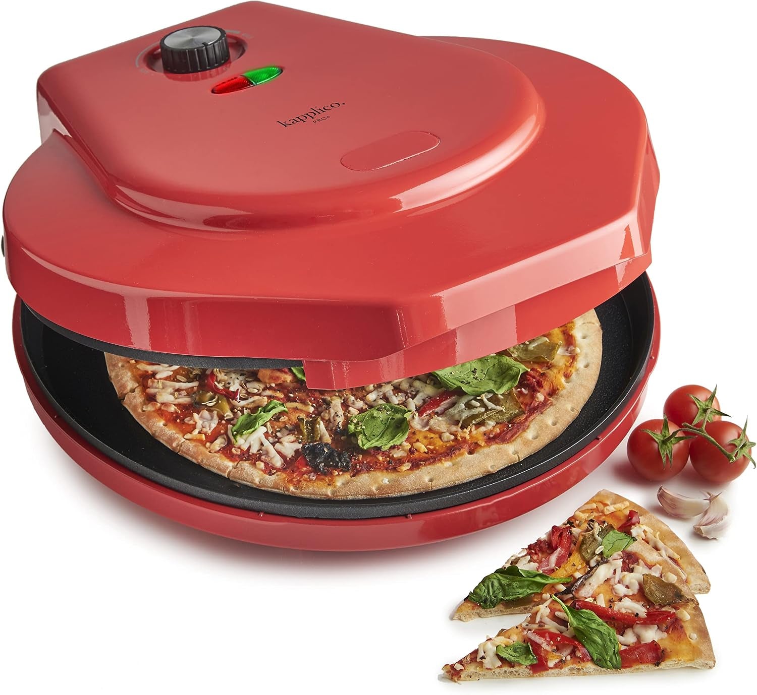 1400W Pro Pizza Oven – 12-Inch / 30Cm, Low & High Slow Cook, Auto Keep Warm, Energy Class A, Easy Homemade Pizza Maker – Perfect for Kitchen Appliances - 2-Year Warranty - Red