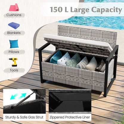 150L Outdoor Storage Bench with Padded Cushion