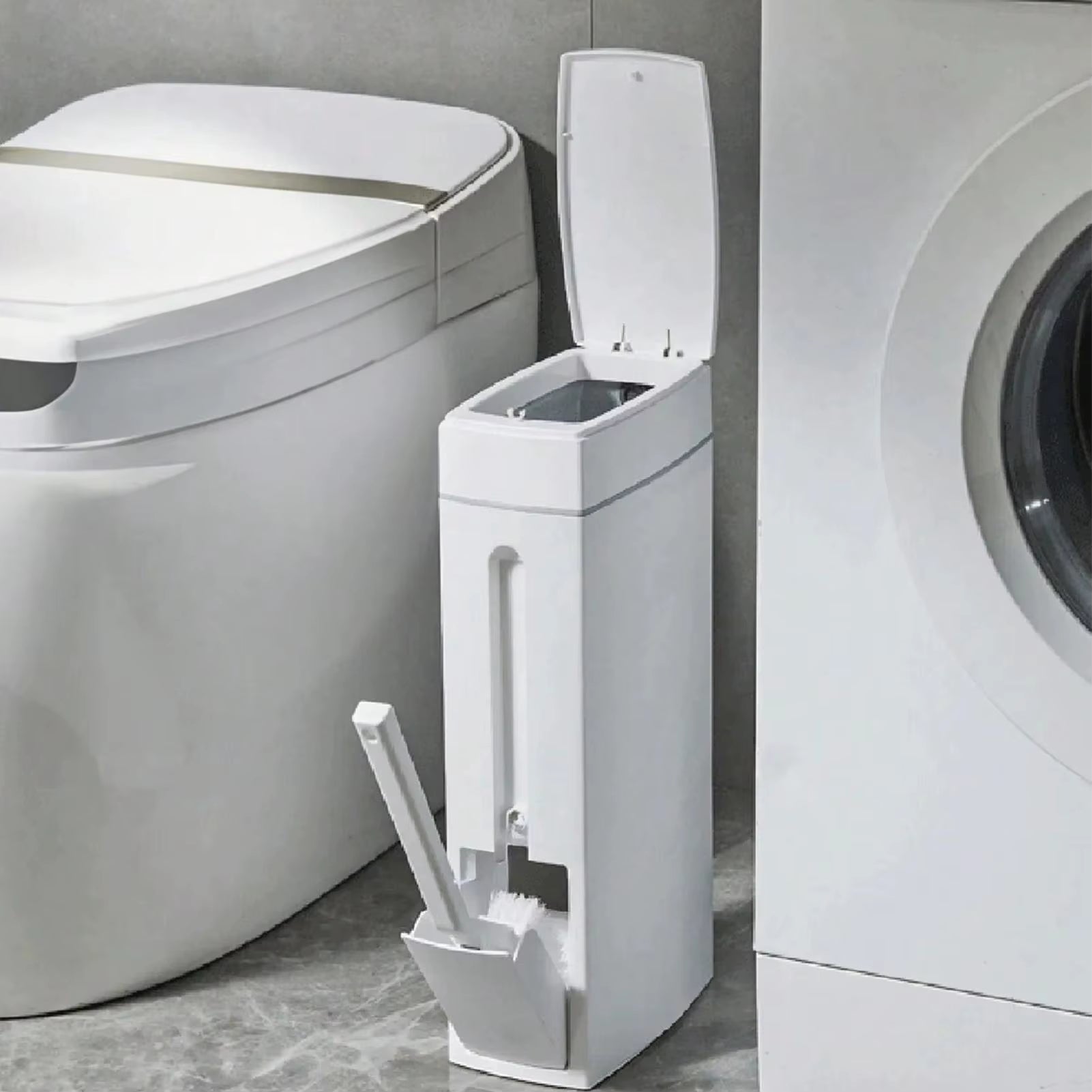 Bathroom Trash Can Bathroom Trash Can Toilet Brush Combo save Space Small Trash Can Lid Bathroom Accessories Narrow Garbage Can
