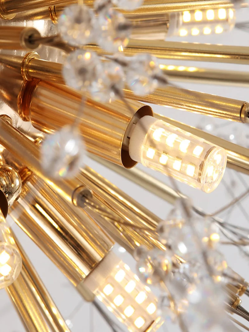 2021 Modern Crystal Dandelion Chandelier Indoor Lighting Pendant Lamp for Living Room Dining Room Home Decorative Luminaires