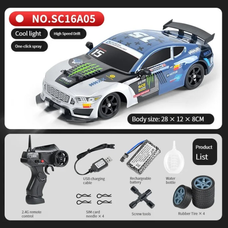 AE86 1: 16 Racing Drift CAR with Remote Control Toys RC Car Drift High-Speed Race Spray 4WD 2.4G Electric Sports Vehicle Gifts