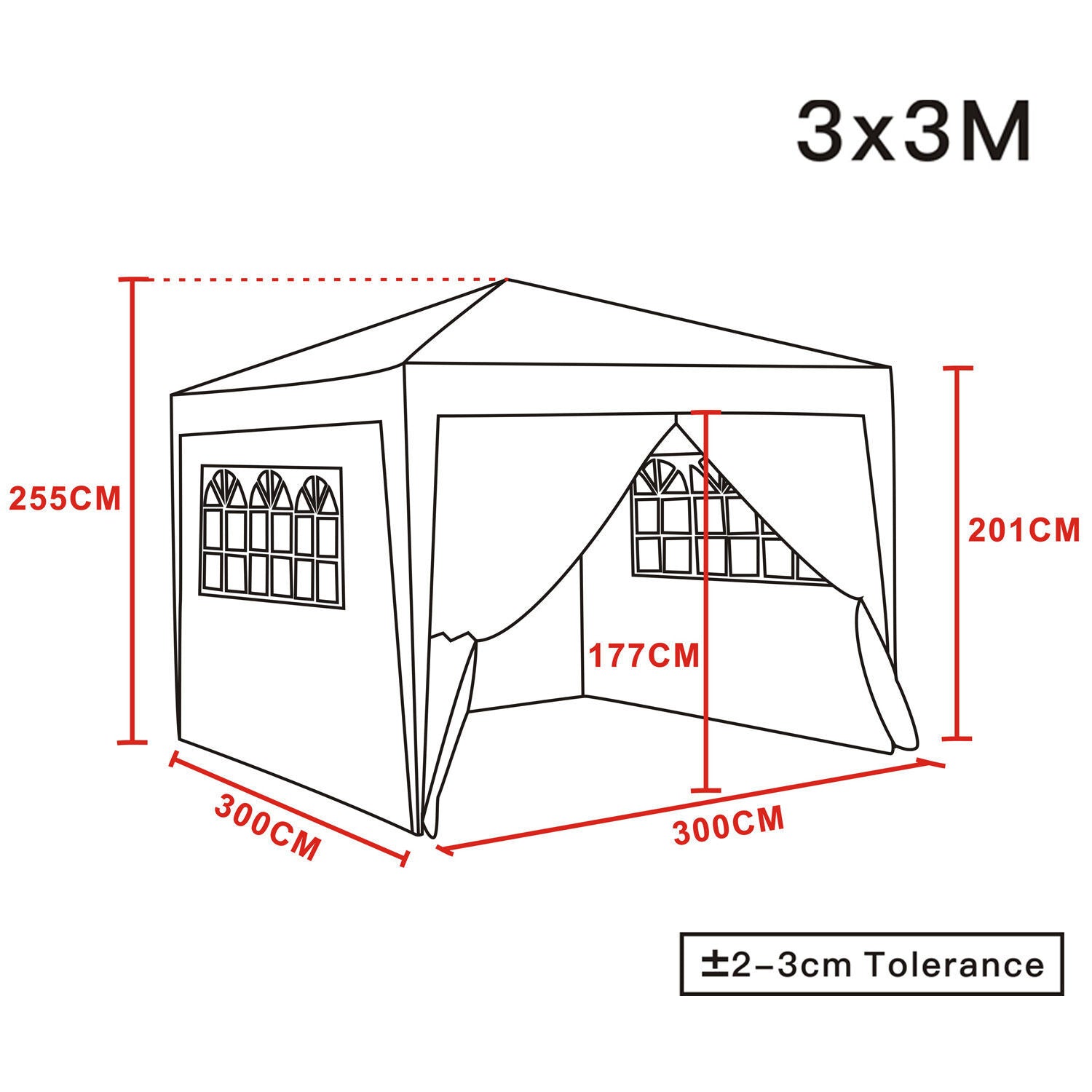 3X3M Garden Pop up Gazebo Outdoor Marquee Party Wedding Tent Patio Canopy Beige
