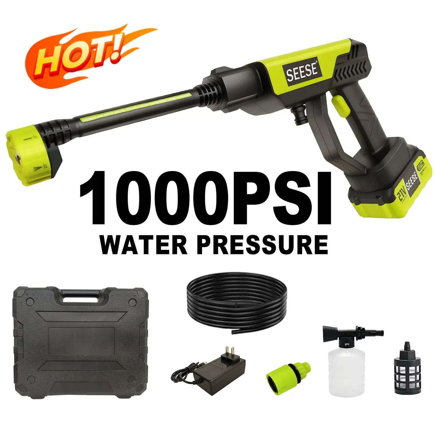 Power Up Your Cleaning Game with the Seese Cordless Pressure Washer - Perfect for Cars, Home, and Garden! Ideal Father's Day Gift!