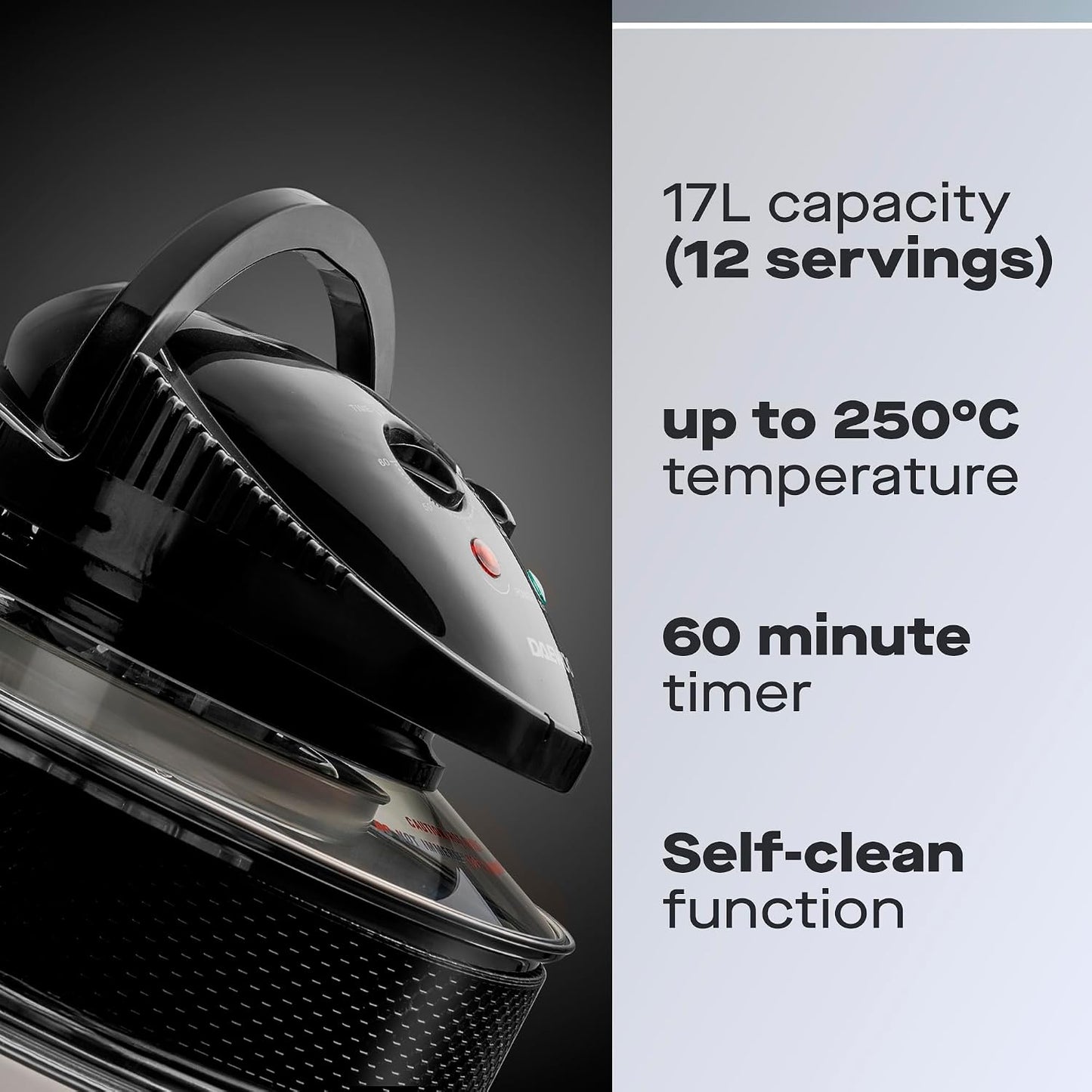 Experience Culinary Excellence with the 17L Halogen Air Fryer Oven – 2025 Model for Large Families, Featuring Self-Cleaning, Adjustable Temperature & Complete Accessories!