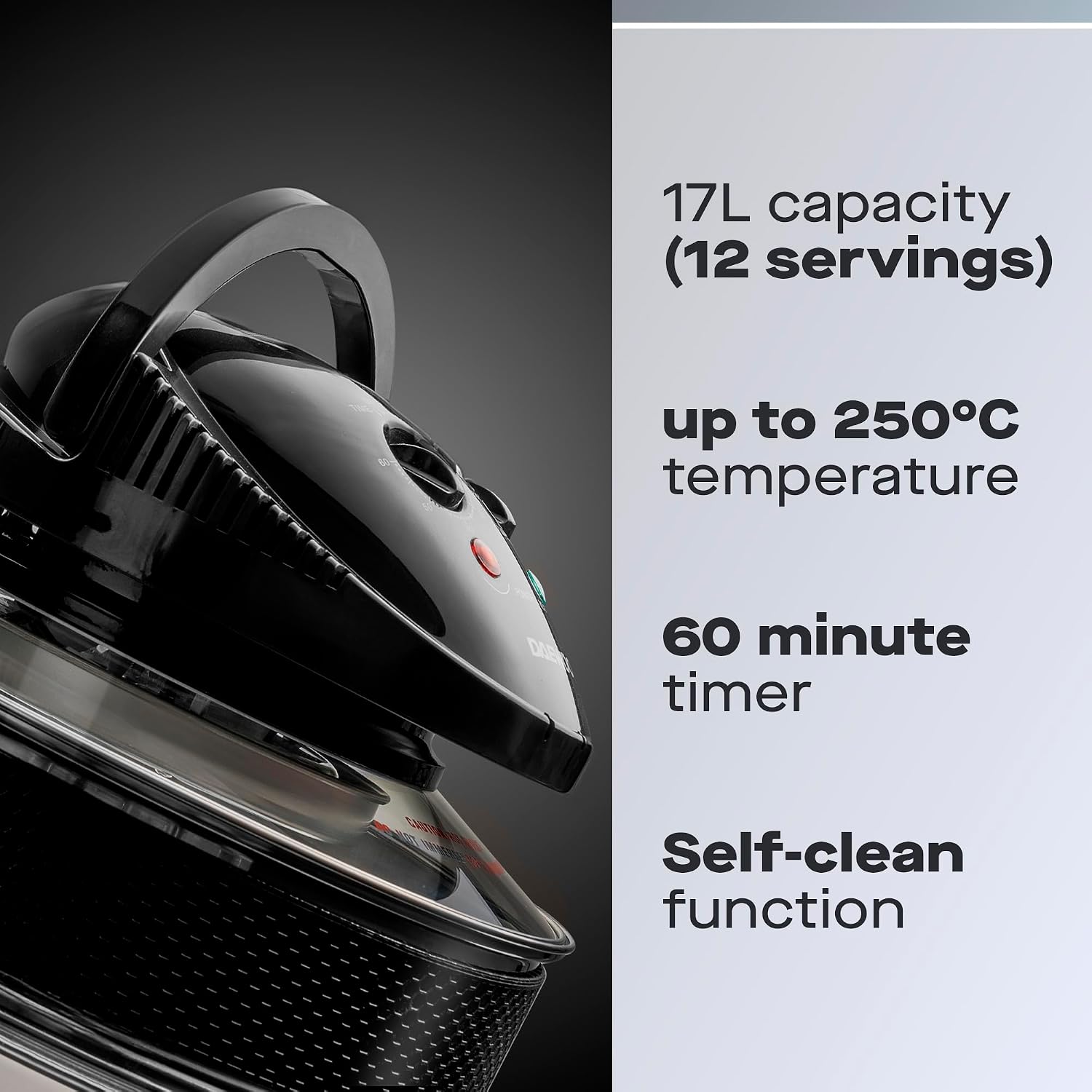 Experience Culinary Excellence with the 17L Halogen Air Fryer Oven – 2025 Model for Large Families, Featuring Self-Cleaning, Adjustable Temperature & Complete Accessories!