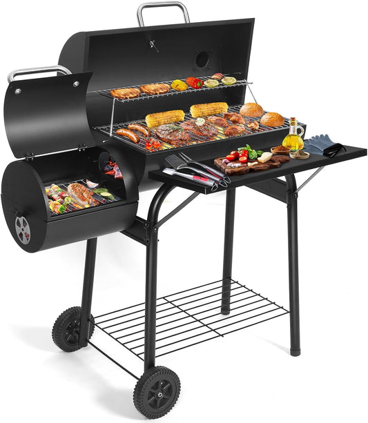 Ultimate Charcoal BBQ Grill with Offset Smoker - Perfect for Outdoor Cooking Adventures
