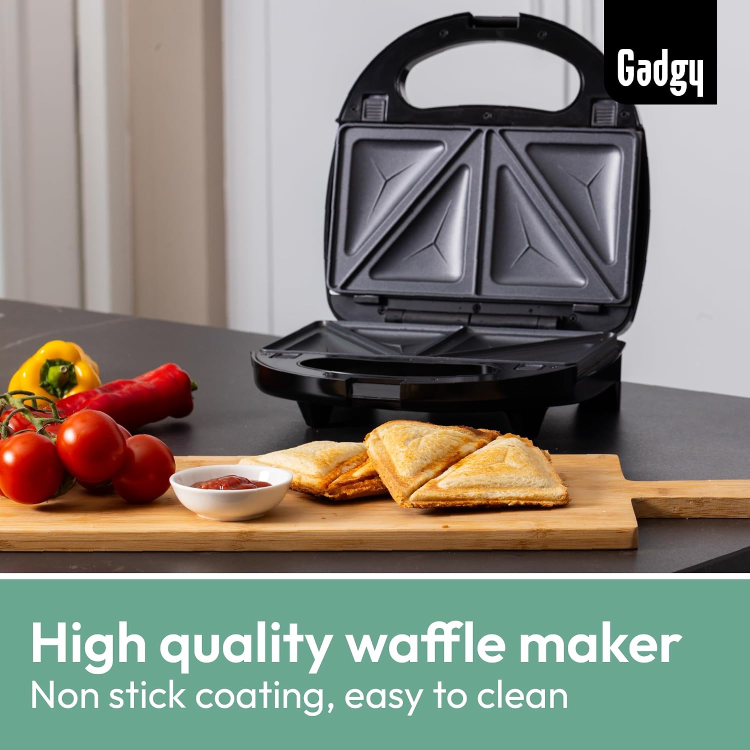 Ultimate 3-in-1 Belgian Waffle Maker & Sandwich Press – Versatile Toastie Maker with Removable Plates, Cool-Touch Handle & Indicator Lights – 750W Multi-Function Grill for Perfect Waffles, Sandwiches & Paninis