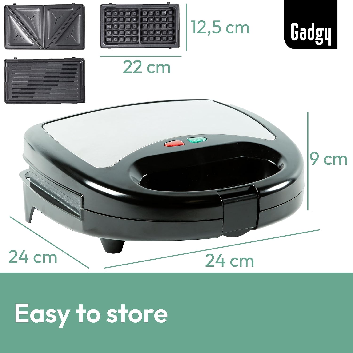 Ultimate 3-in-1 Belgian Waffle Maker & Sandwich Press – Versatile Toastie Maker with Removable Plates, Cool-Touch Handle & Indicator Lights – 750W Multi-Function Grill for Perfect Waffles, Sandwiches & Paninis