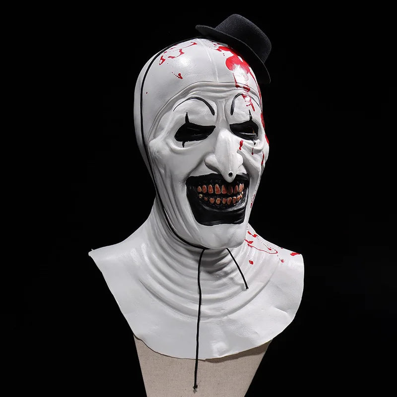 Terrifier Art the Clown Mask Scary Latex Mask the Bloody Killer Joker Mask Horror Halloween Cosplay Costume Props for Adults