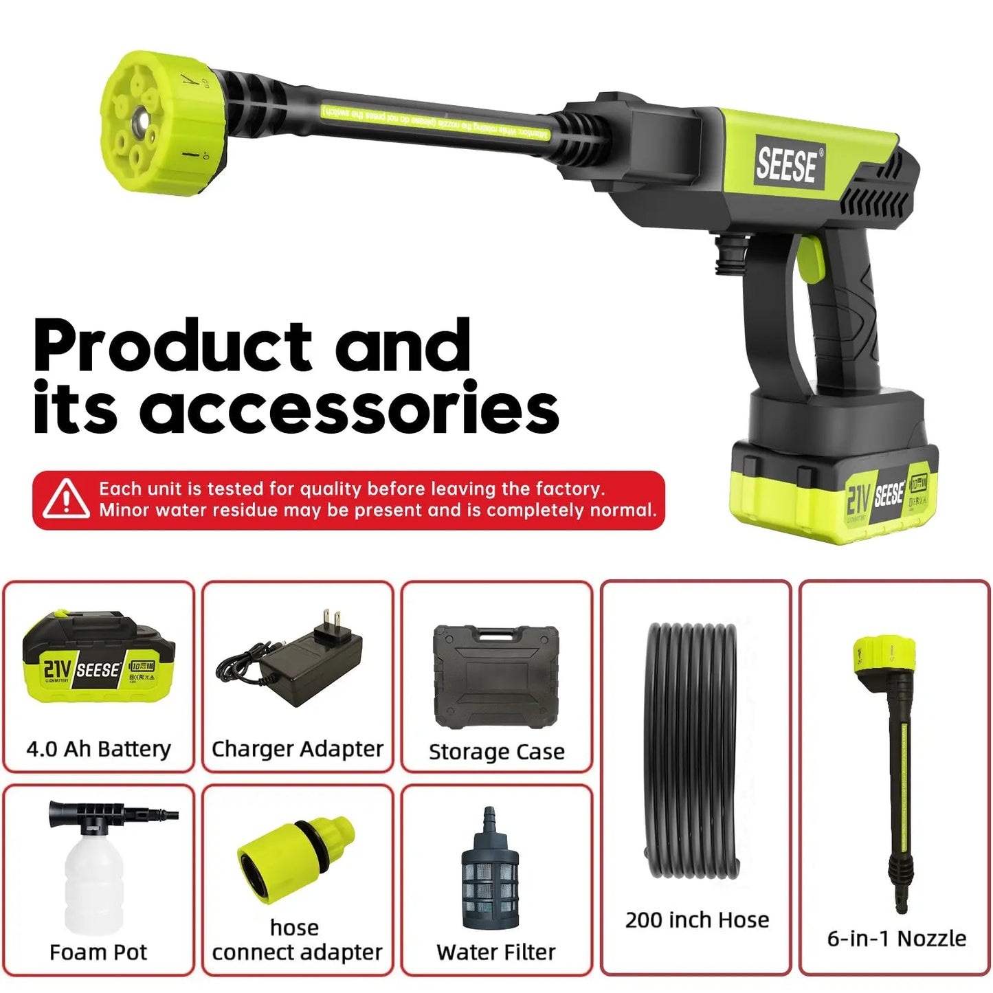 Power Up Your Cleaning Game with the Seese Cordless Pressure Washer - Perfect for Cars, Home, and Garden! Ideal Father's Day Gift!