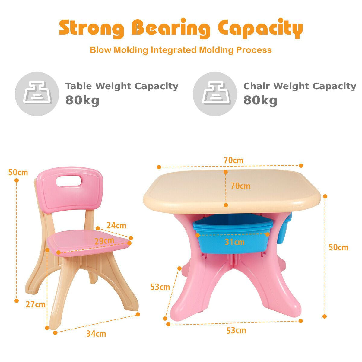 Children'S Activity Table Set with Storage Bins
