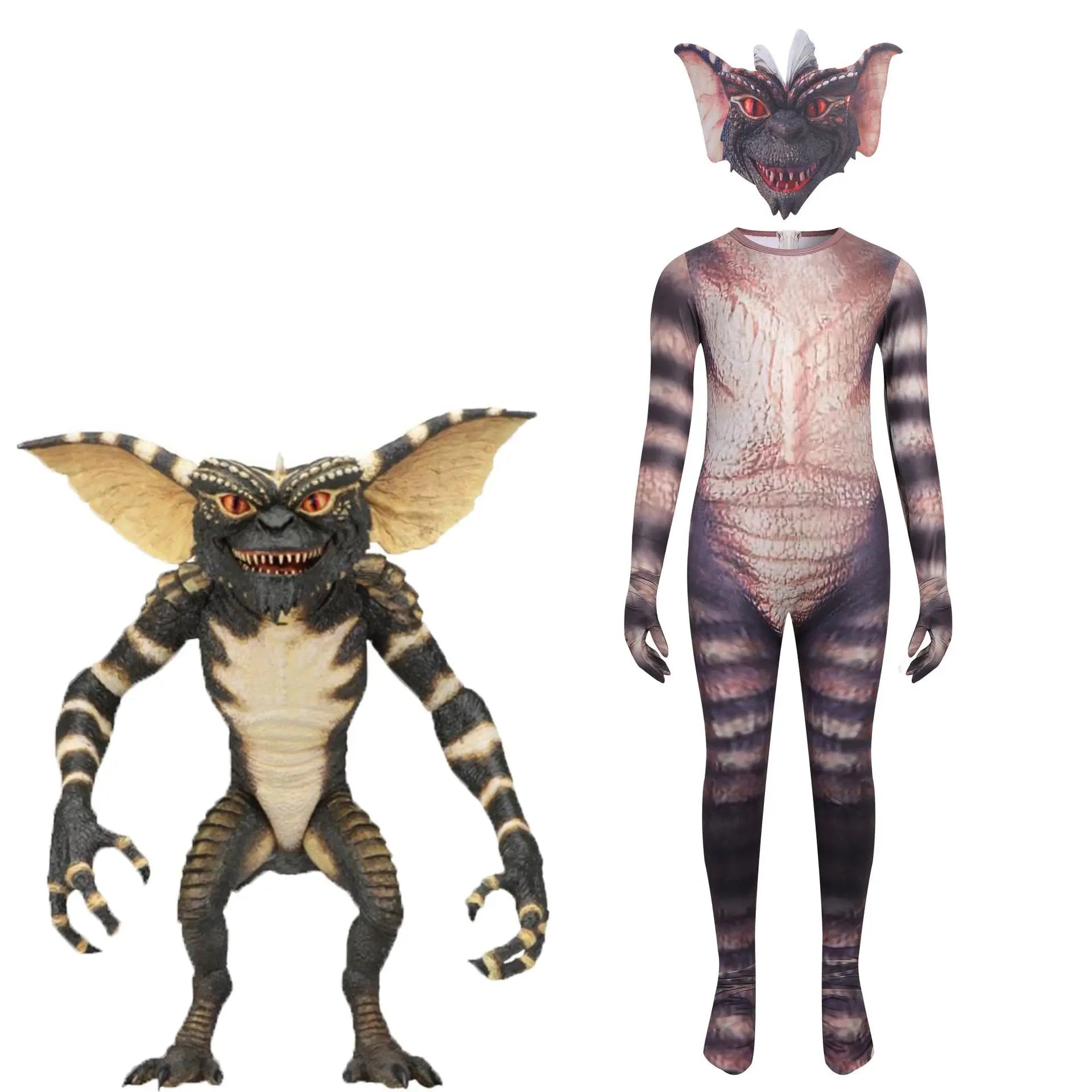 Gremlins Cosplay Costumes Horrible Gremlins Accion Jumpsuit Halloween Carnival Party Dress up Suit for Kids