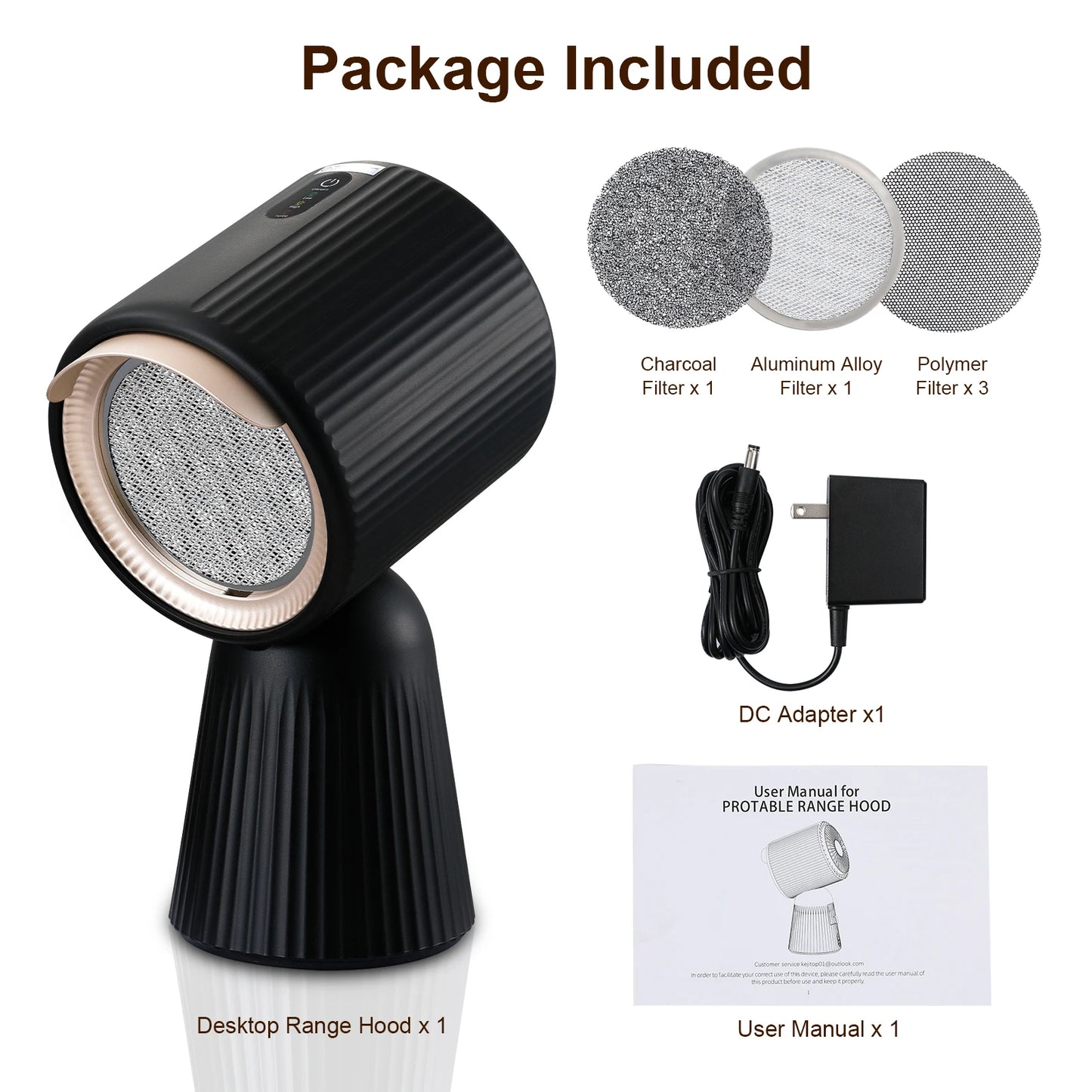 ‎ with 2 Speed Exhaust Fan Detachable Aluminum Filter Portable Range Hood ZMS-TBX8