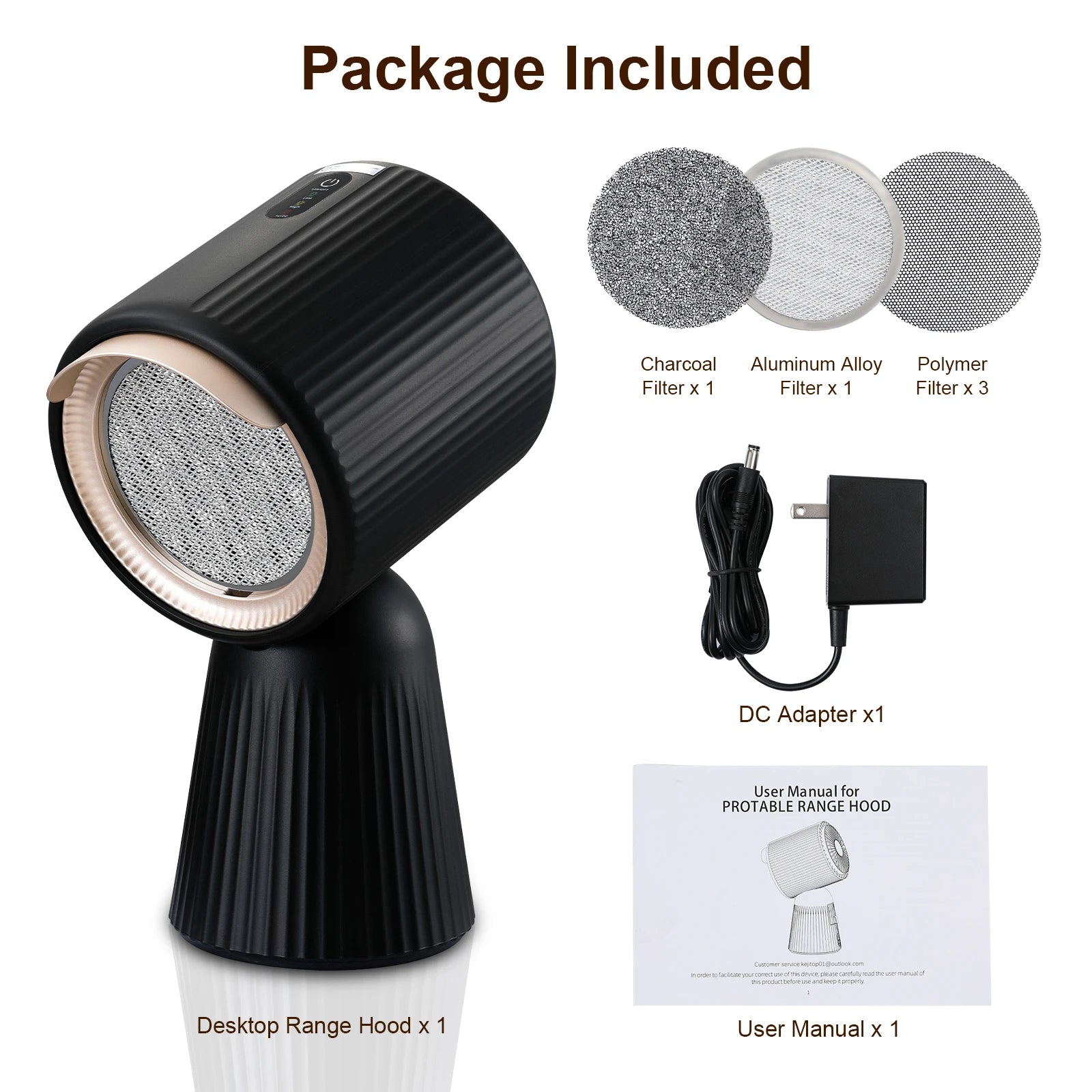 ‎ with 2 Speed Exhaust Fan Detachable Aluminum Filter Portable Range Hood ZMS-TBX8