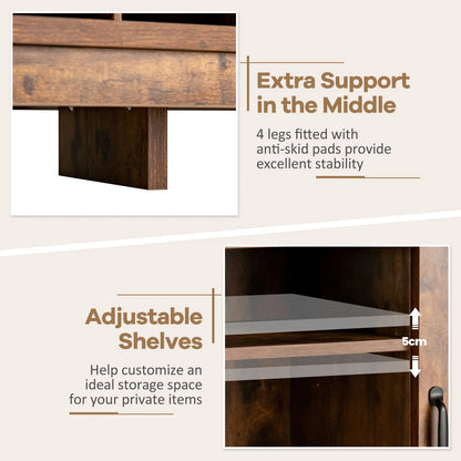 Buffet Storage Cabinet with Detachable 9-Bottle Wine Rack and 2 Door Cabinets