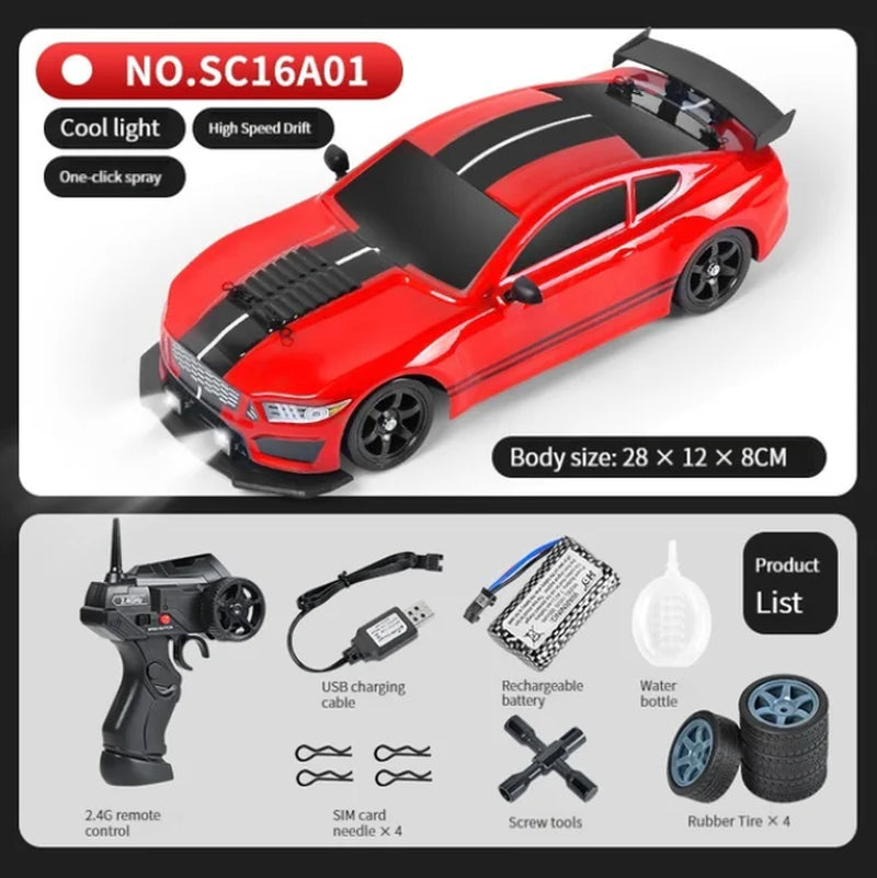 AE86 1: 16 Racing Drift CAR with Remote Control Toys RC Car Drift High-Speed Race Spray 4WD 2.4G Electric Sports Vehicle Gifts
