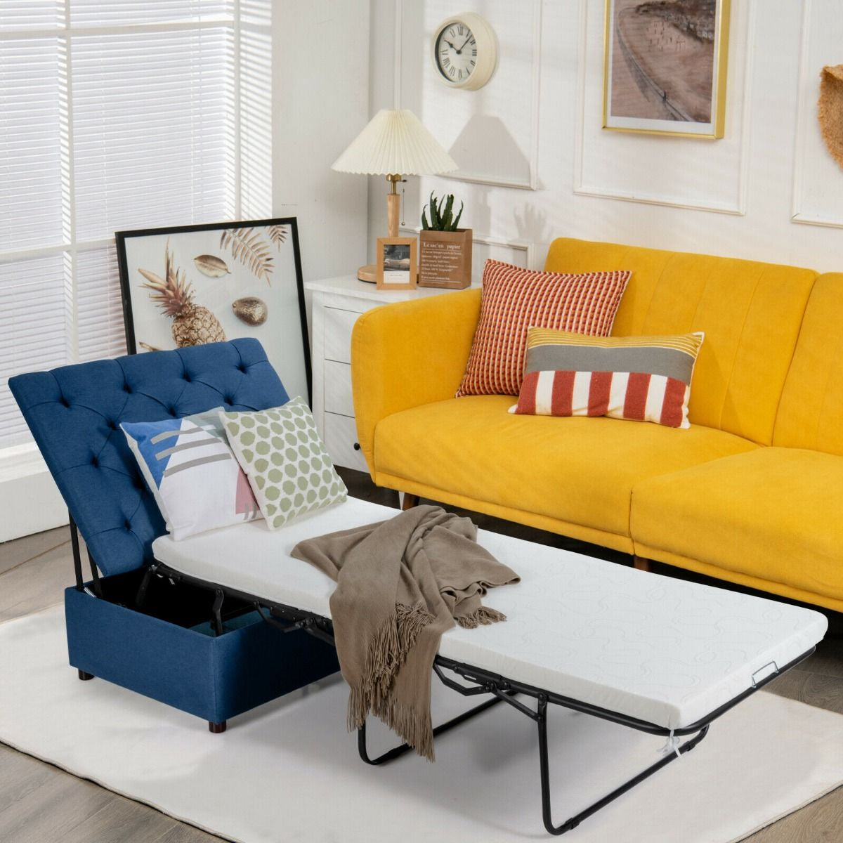 2-In-1 Convertible Sofa Bed with Mattress for Home and Office