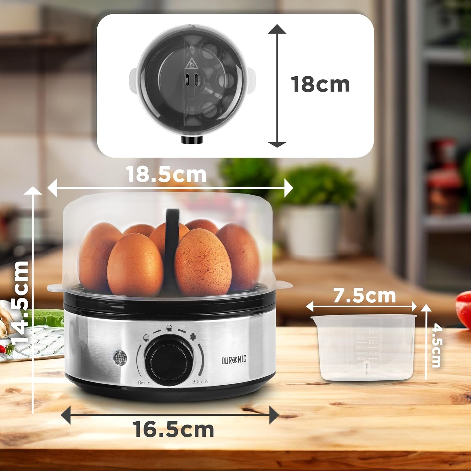 EB50 Rapid Egg Boiler & Cooker, 400W Electric Steamer, Omelette Maker and Poacher for 7 Soft, Dippy, Medium, Hard Boiled Eggs, Auto Shut-Off, BPA & PFAS Free, Dishwasher Safe Parts