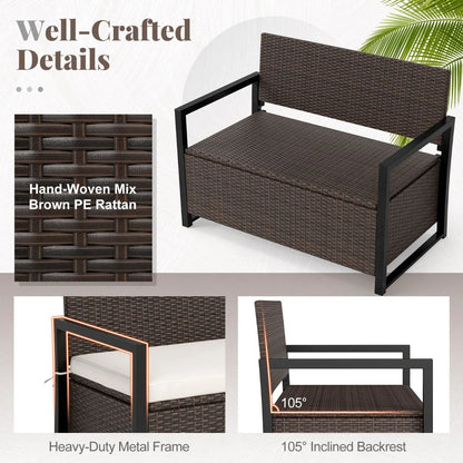150L Outdoor Storage Bench with Padded Cushion