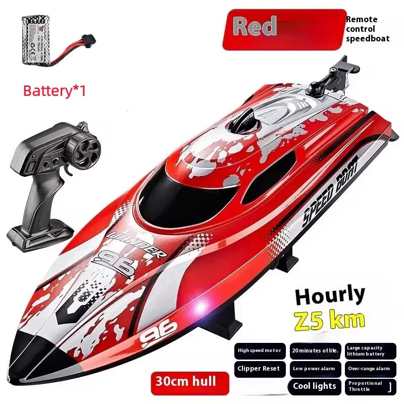 Water Toys 25Km/H Remote Control Boat Yacht Waterproof One-Key Reset Low Battery Prompt Automatic Demonstration RC Boat Toys