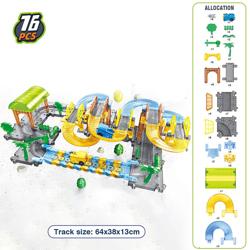 Electric Train Tracks Toys Splicing Track Trains Transparent Electric Toy Puzzle Assembly Kid Toys City Games Birthday Gifts Boy