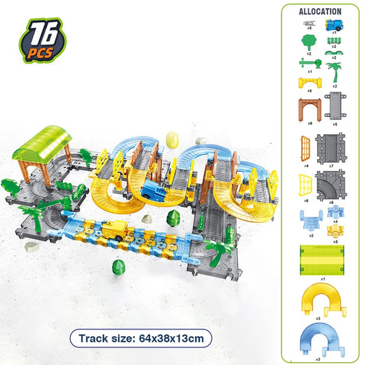 Electric Train Tracks Toys Splicing Track Trains Transparent Electric Toy Puzzle Assembly Kid Toys City Games Birthday Gifts Boy