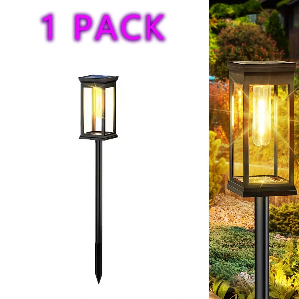 Solar Pathway Warm Lights Outdoor Waterproof Solar Powered Garden for Walkway Yard Backyard Landscape Lighting Decoration