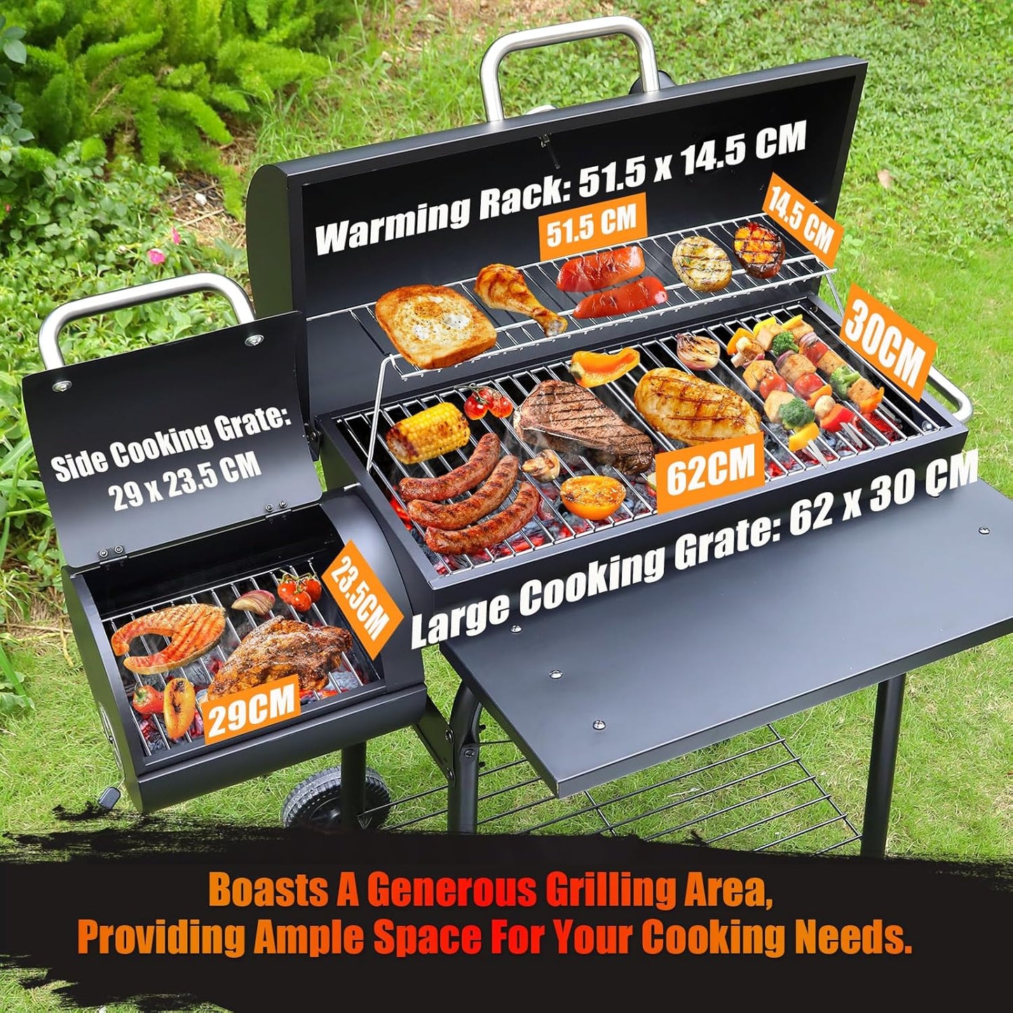 Ultimate Charcoal BBQ Grill with Offset Smoker - Perfect for Outdoor Cooking Adventures