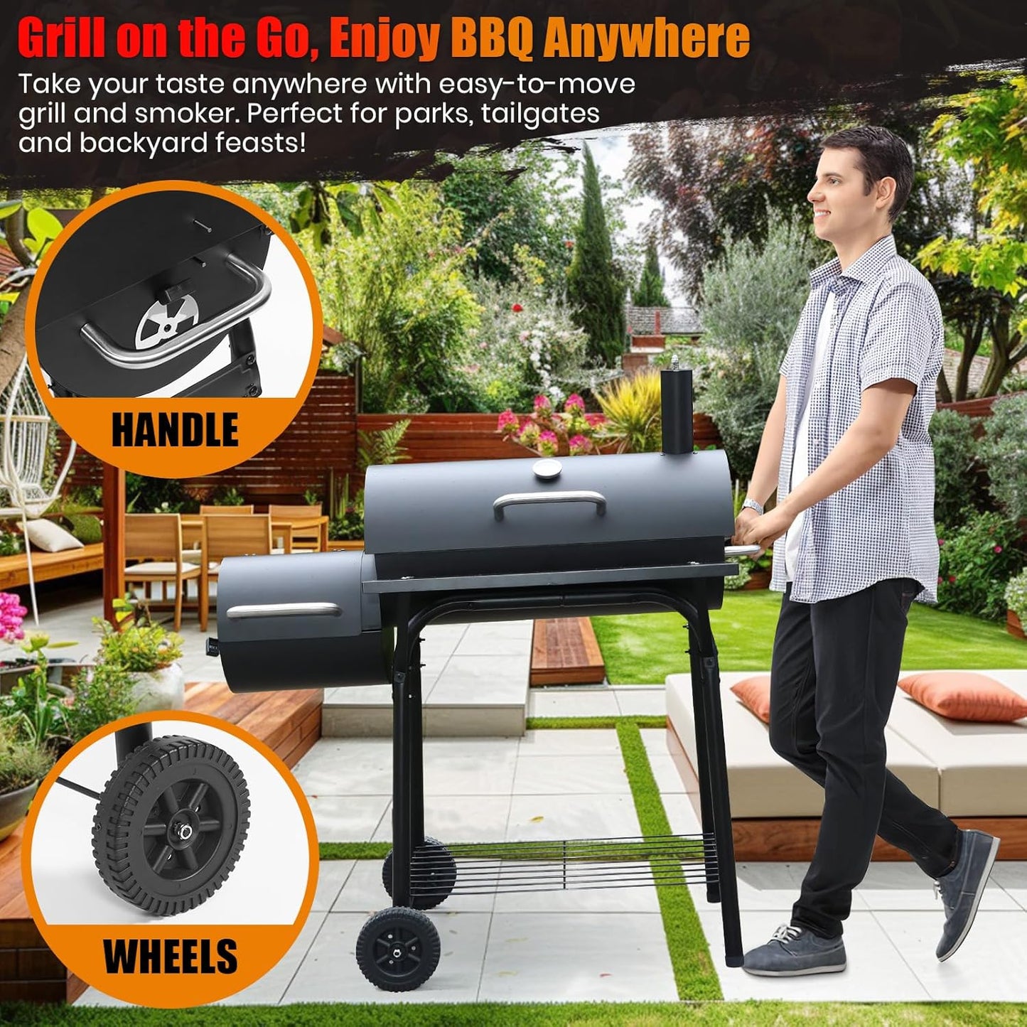 Ultimate Charcoal BBQ Grill with Offset Smoker - Perfect for Outdoor Cooking Adventures