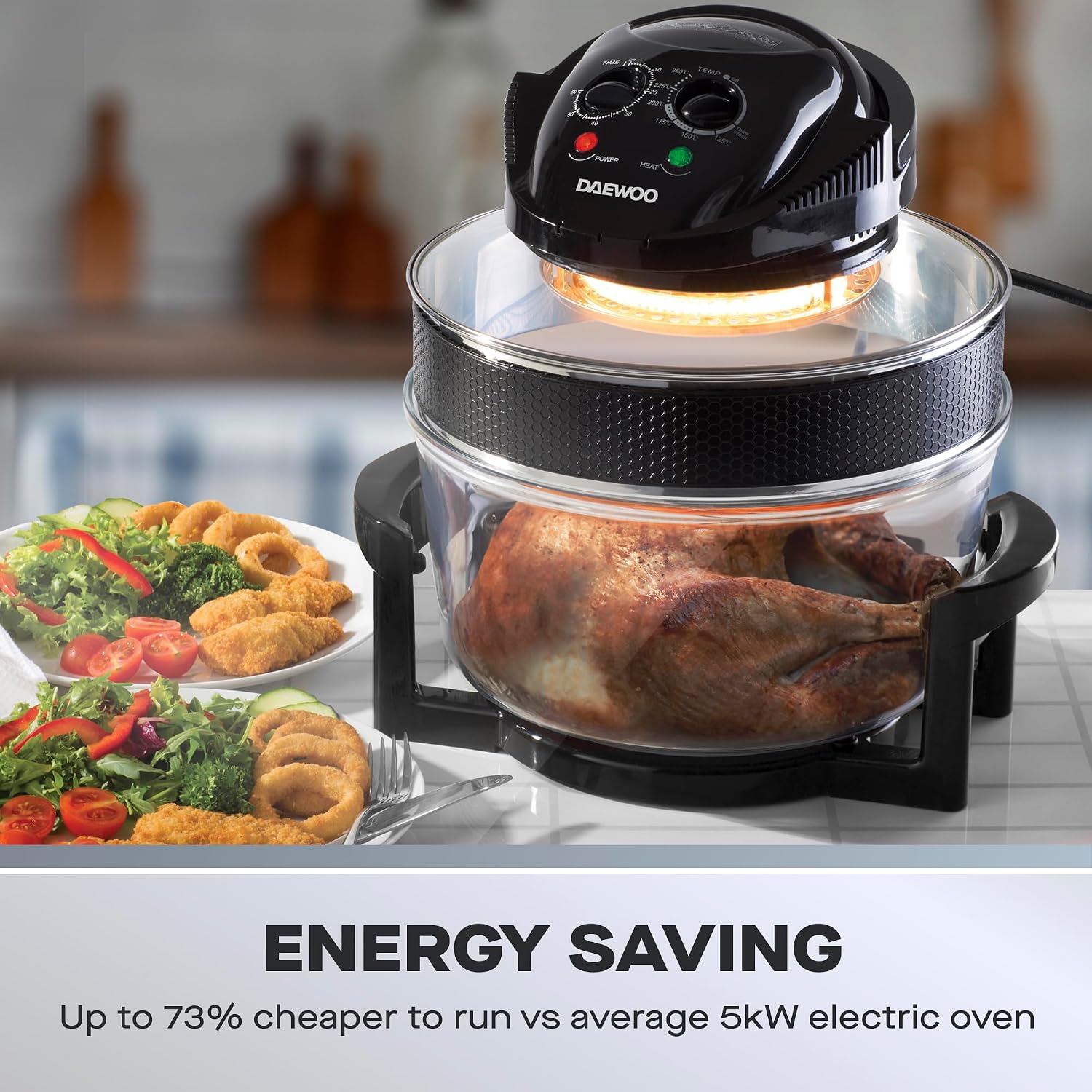 Experience Culinary Excellence with the 17L Halogen Air Fryer Oven – 2025 Model for Large Families, Featuring Self-Cleaning, Adjustable Temperature & Complete Accessories!