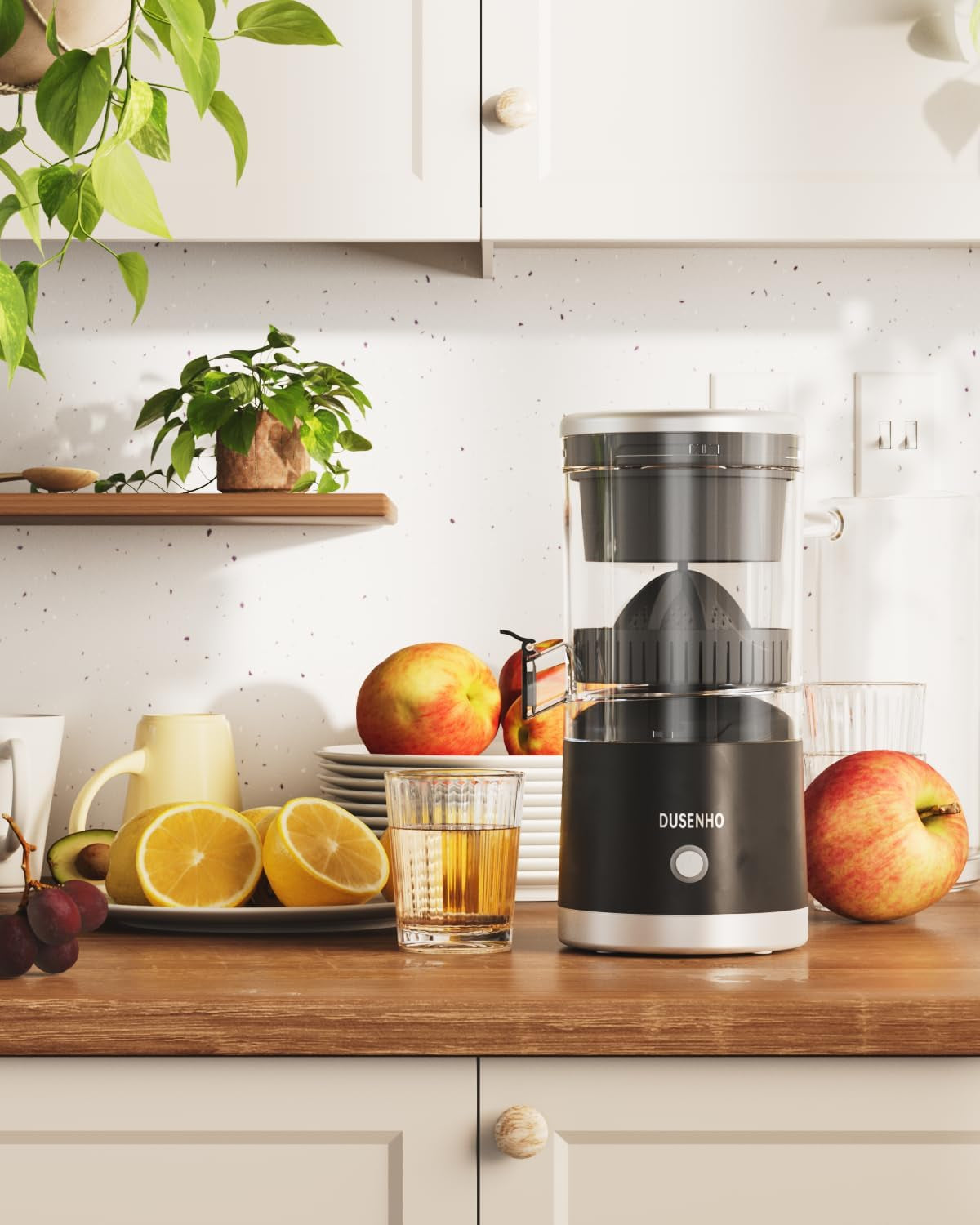Electric Juicer Rechargeable - Citrus Juicer Machines with USB and Cleaning Brush Portable Juicer for Orange, Lemon, Grapefruit