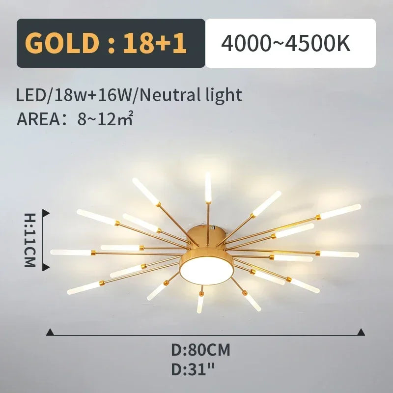 Led Ceiling Chandelier Lamp Indoor Lighting for Living Room Bedroom Home Decoration Kitchen Dining Table Light