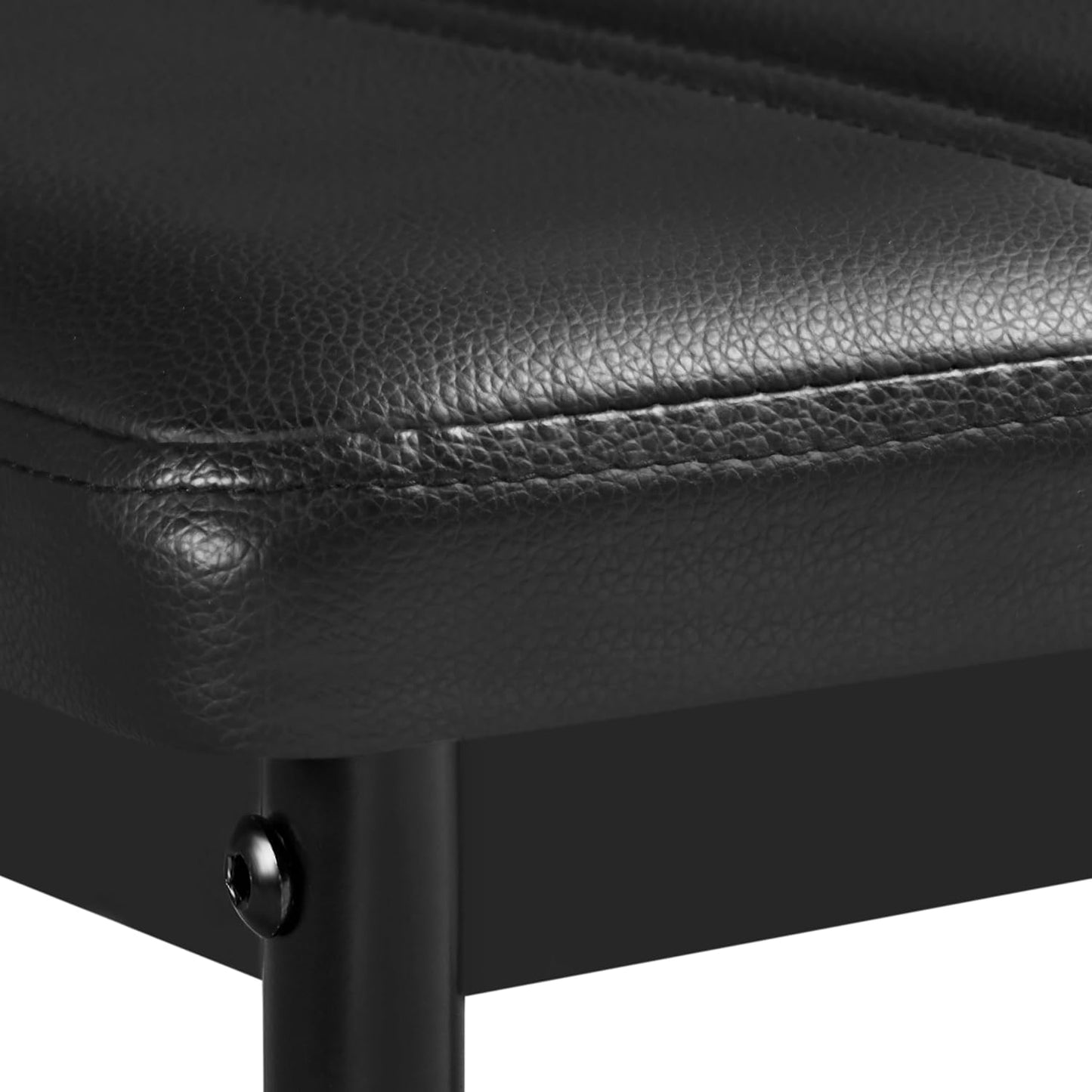 4Pcs Dining Chairs High Back PU Leather Petal Back Chairs Black | Upholstered Kitchen Chairs, Mid-Century Modern Armless Side Chairs with Sturdy Metal Legs for Dining Room Counter Kitchen