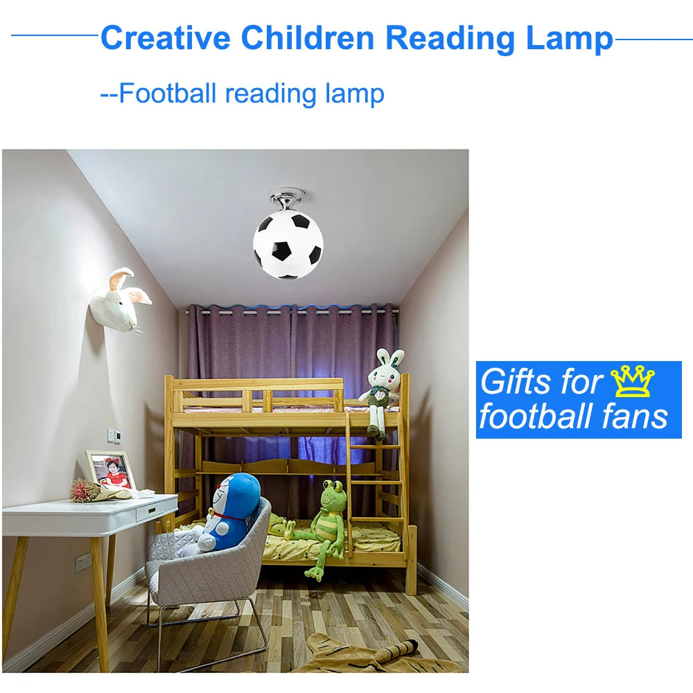 220V Soccer LED Ceiling Light Warm / Cool White Football Modern Ceiling Lamp for Kids Bedroom Lighting Fixture Birthday Gift