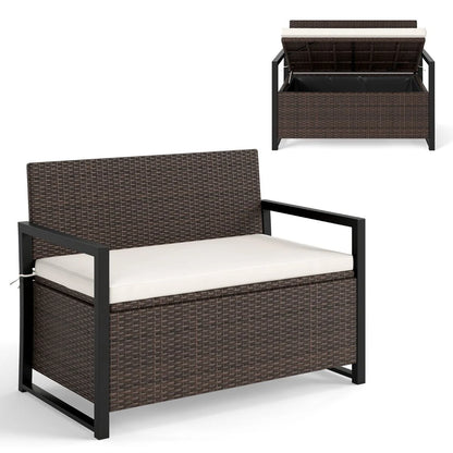 150L Outdoor Storage Bench with Padded Cushion