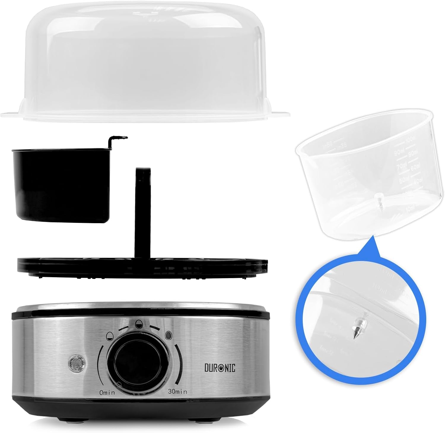 EB50 Rapid Egg Boiler & Cooker, 400W Electric Steamer, Omelette Maker and Poacher for 7 Soft, Dippy, Medium, Hard Boiled Eggs, Auto Shut-Off, BPA & PFAS Free, Dishwasher Safe Parts