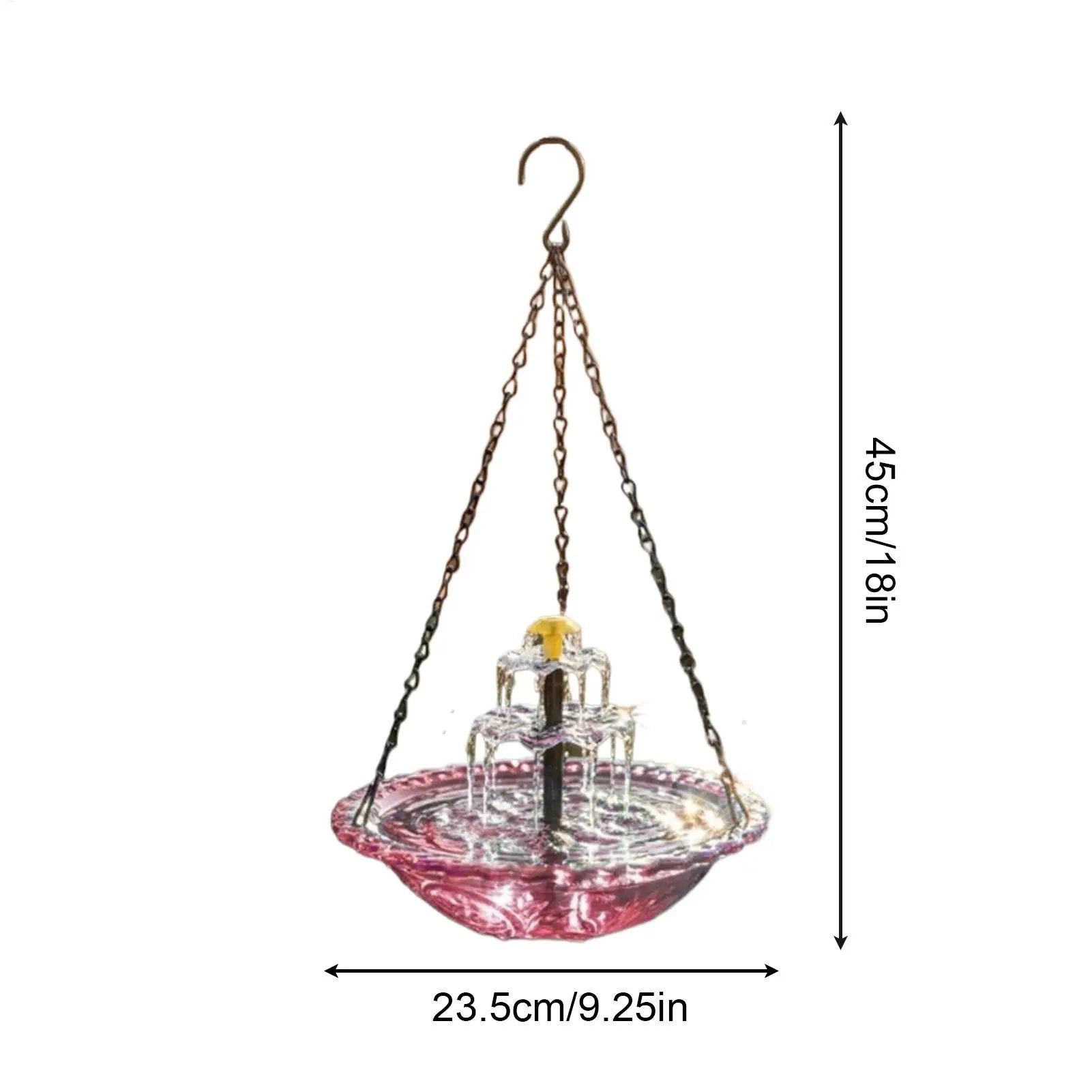 Solar Bird Bath Patio Decoration Water Fountain Backyard Decor Outdoor Hummingbird Bath for Garden Balcony Animal Lovers Gift