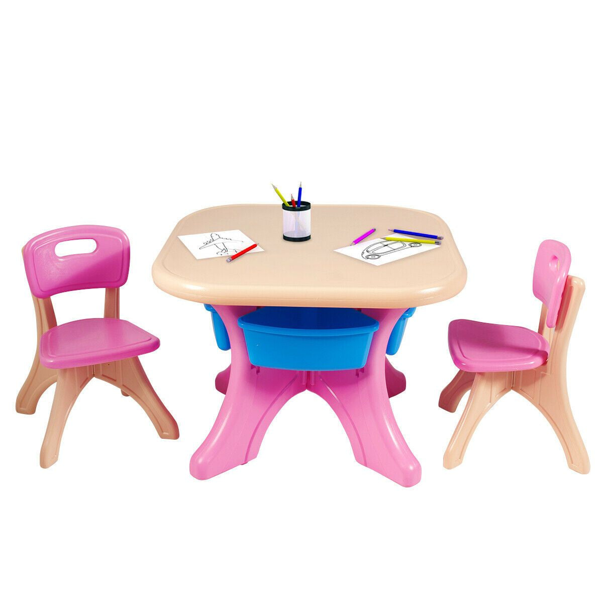 Children'S Activity Table Set with Storage Bins
